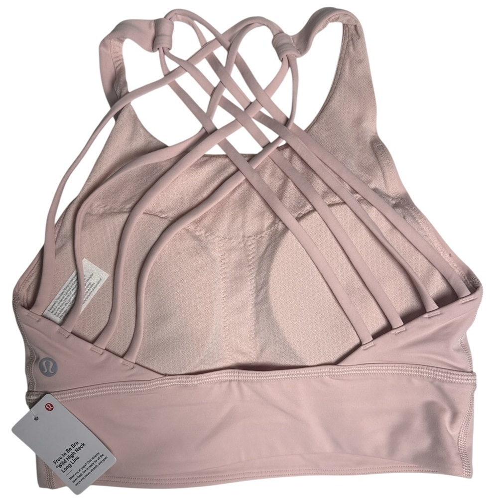 Lululemon Free To Be Wild High Neck Long Line Bra NWT Pink Mist Size 6 - Picture 4 of 5